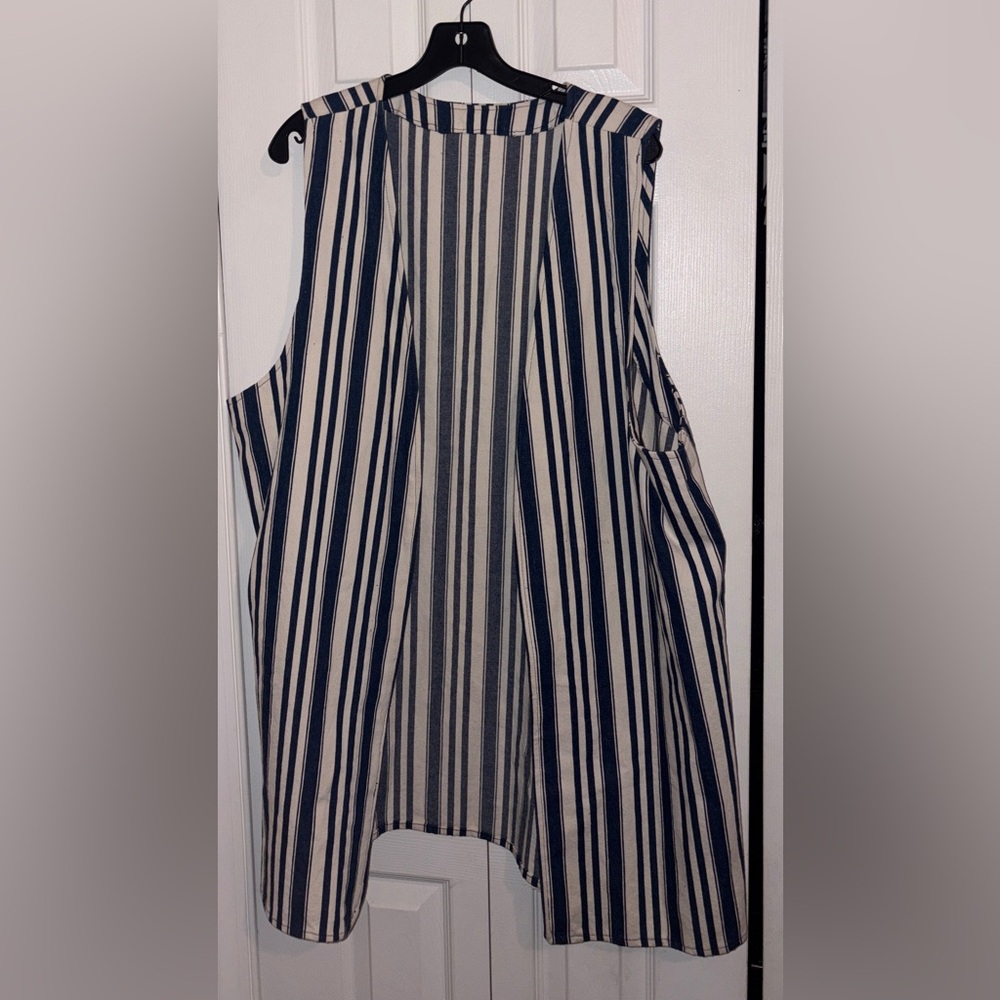 Striped Navy and White Women's Vest